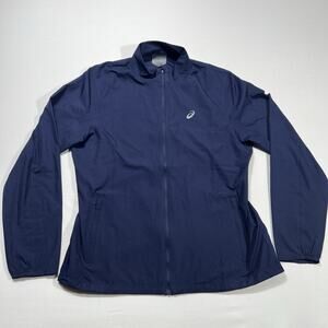 ASICS Core Running Jacket Women's Lightweight Quick Dry Dark Blue Size Large